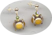 Amber Lampwork Earrings